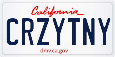 CA license plate CRZYTNY