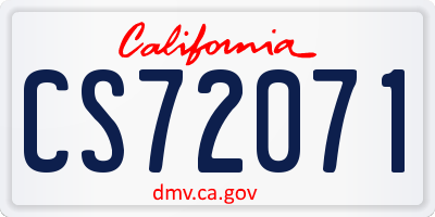 CA license plate CS72071