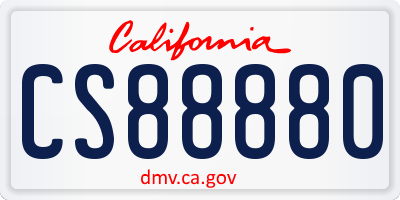 CA license plate CS88880