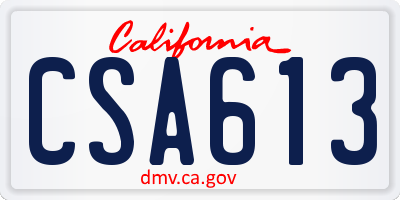 CA license plate CSA613