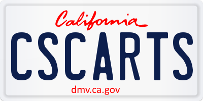 CA license plate CSCARTS