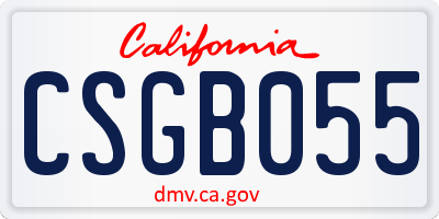 CA license plate CSGB055