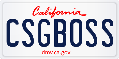 CA license plate CSGB0SS