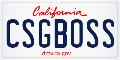 CA license plate CSGBOSS