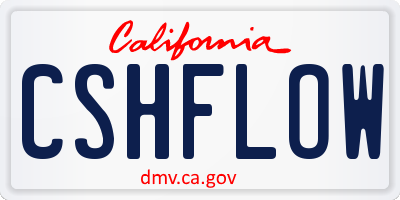 CA license plate CSHFLOW