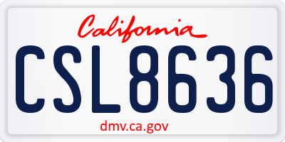 CA license plate CSL8636