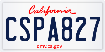 CA license plate CSPA827