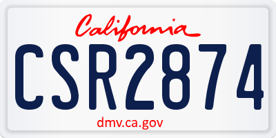 CA license plate CSR2874