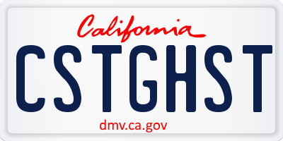 CA license plate CSTGHST