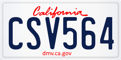 CA license plate CSV564