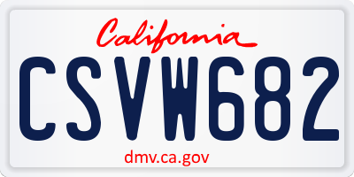 CA license plate CSVW682