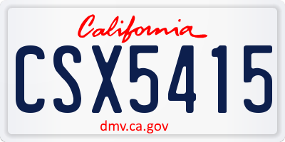 CA license plate CSX5415