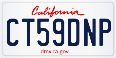 CA license plate CT59DNP