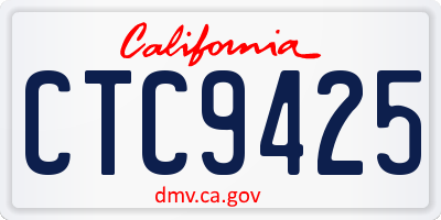 CA license plate CTC9425