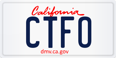 CA license plate CTFO