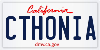 CA license plate CTHONIA