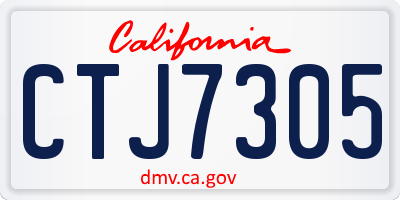 CA license plate CTJ7305