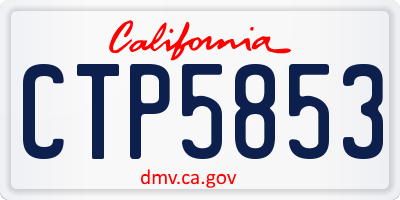 CA license plate CTP5853