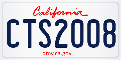 CA license plate CTS2008