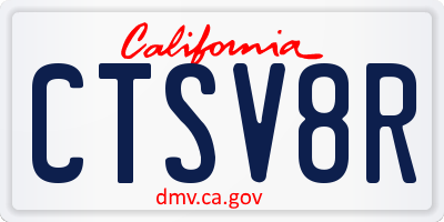 CA license plate CTSV8R