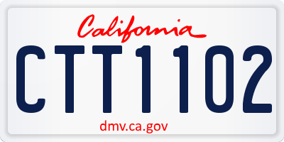 CA license plate CTT1102