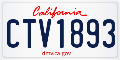 CA license plate CTV1893