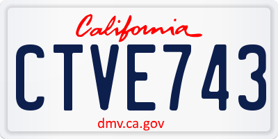 CA license plate CTVE743