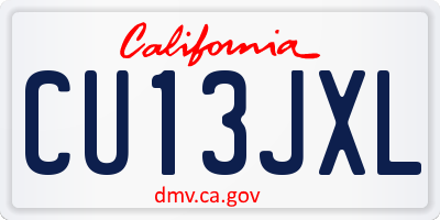 CA license plate CU13JXL