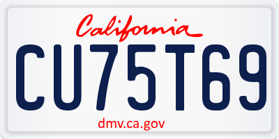 CA license plate CU75T69