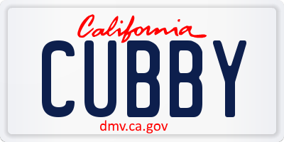 CA license plate CUBBY