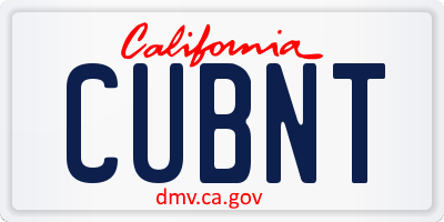 CA license plate CUBNT