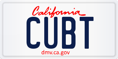 CA license plate CUBT