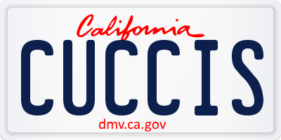 CA license plate CUCCIS