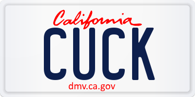 CA license plate CUCK