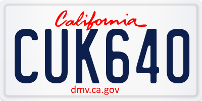 CA license plate CUK640