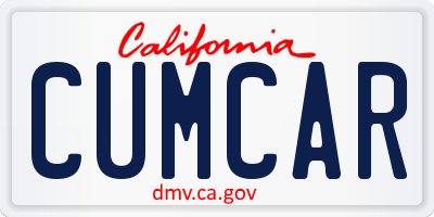 CA license plate CUMCAR