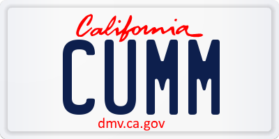 CA license plate CUMM