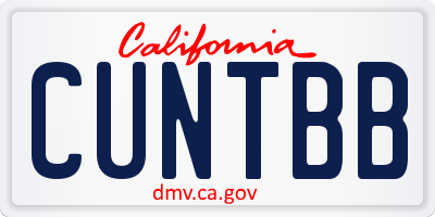 CA license plate CUNTBB