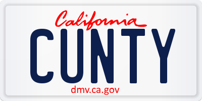 CA license plate CUNTY