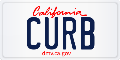 CA license plate CURB