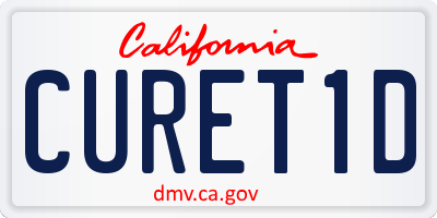 CA license plate CURET1D