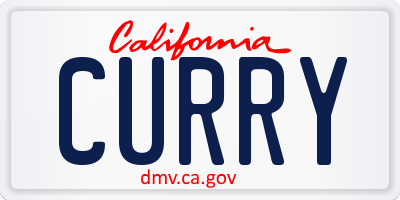 CA license plate CURRY