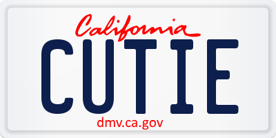 CA license plate CUTIE