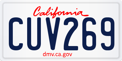 CA license plate CUV269