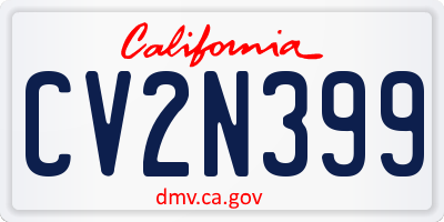 CA license plate CV2N399