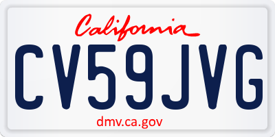 CA license plate CV59JVG