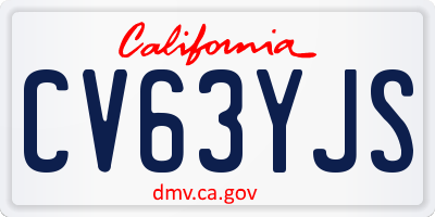 CA license plate CV63YJS