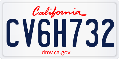 CA license plate CV6H732