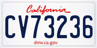 CA license plate CV73236