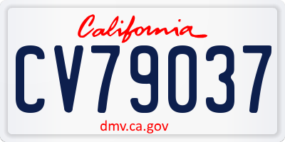 CA license plate CV79037